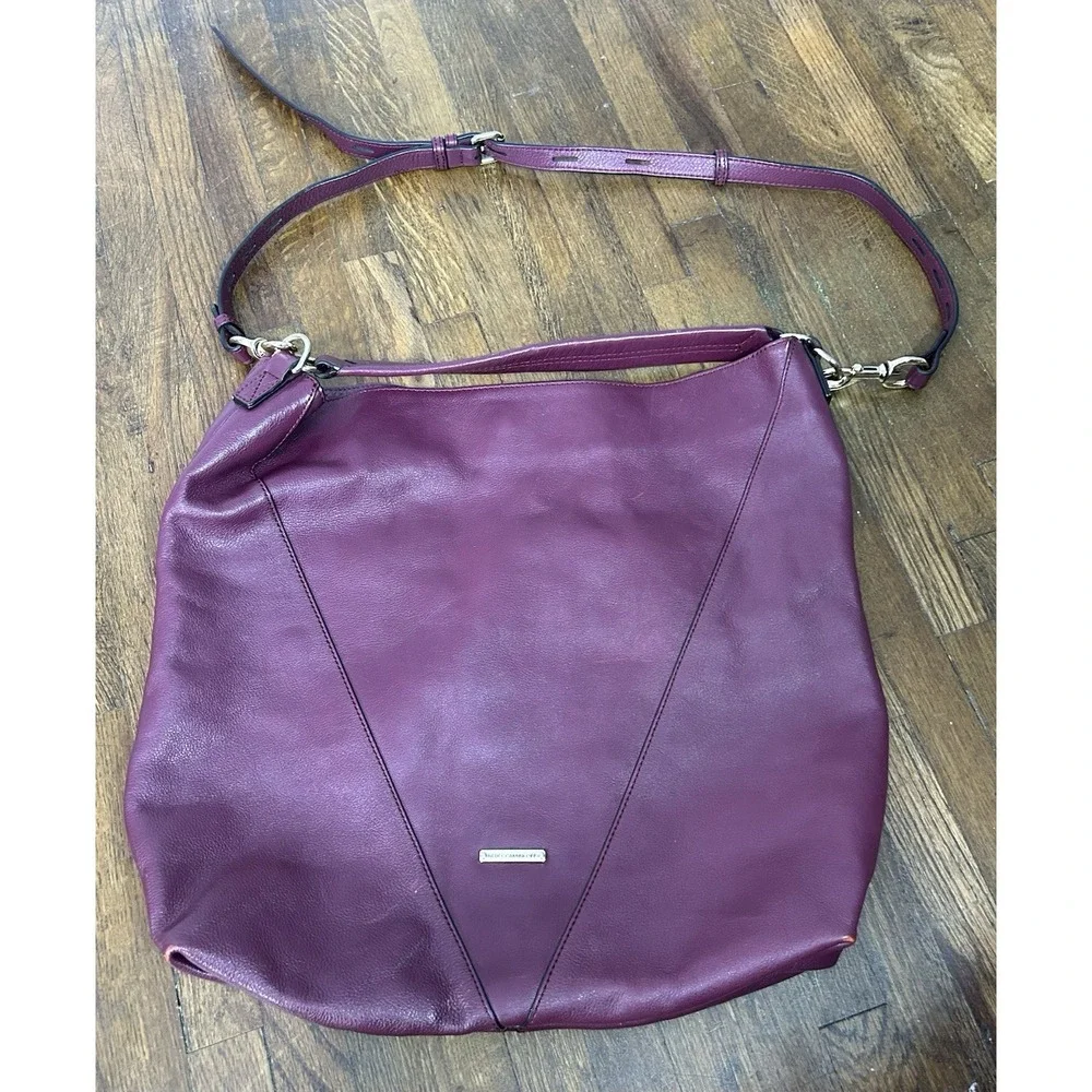 Rebecca Minkoff Moto Hobo bag deep plum leather Fall Burgundy Large Bohemian